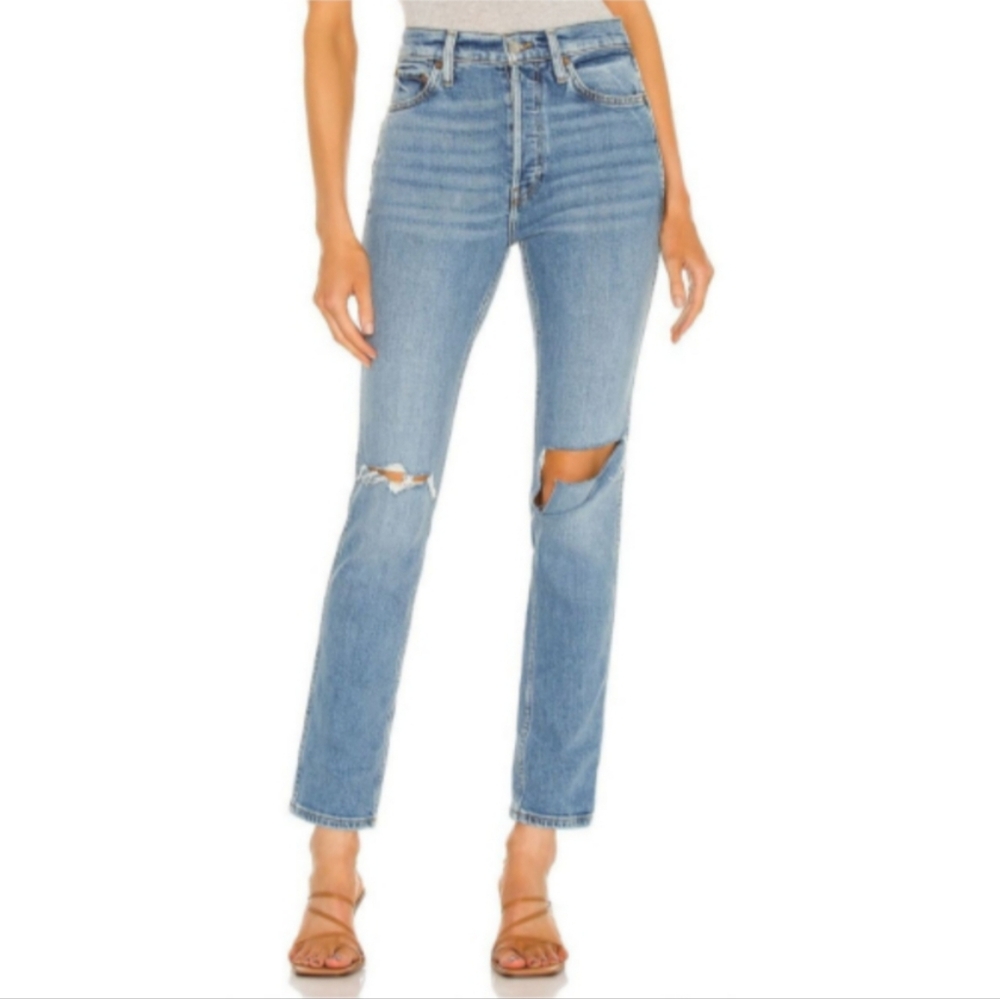 Re/Done originals 80s slim straight jeans in brisk blue size 24